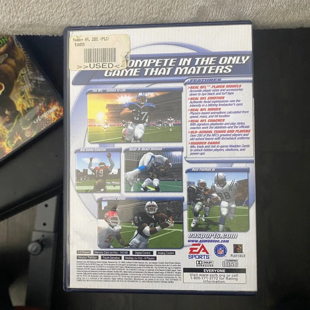 Madden NFL 2001 Sony PlayStation 2 PS2 EA Sport Football Game Eddie George Cover